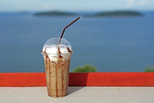 Ice coffee in takeaway cup