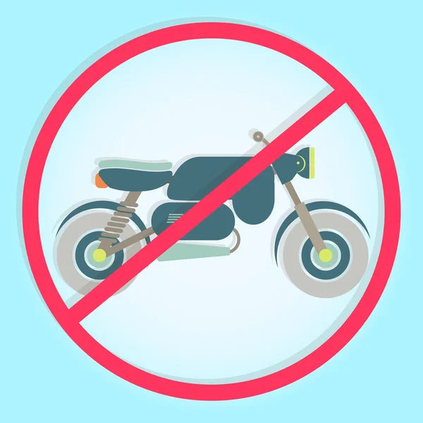 Colorful symbol prohibiting motorcycle