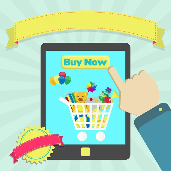 Buy toys online through tablet