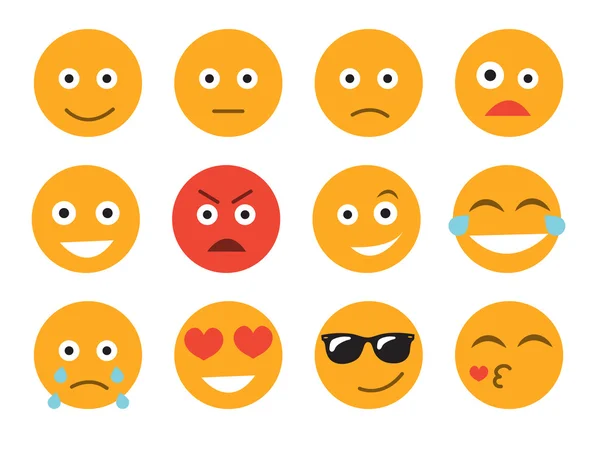 Emoticon vector illustration. Set emoticon face on a white background. Different emotions collection.
