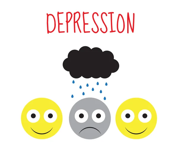 Smiley vector, depression, sadness, emotions. Vector illustration