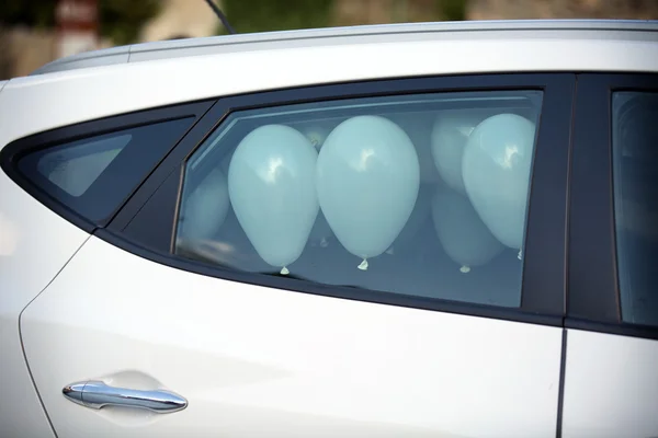 White Balloons in a Wedding Day