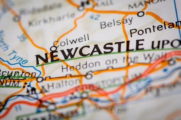 Newcastle City on a Road Map