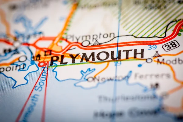 Plymouth City on a Road Map