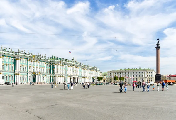 View of the Palace square of the State Hermitage Museum and Winter Palace, with Alexander Column.