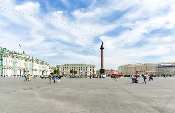 View of the Palace square of the State Hermitage Museum and Winter Palace, with Alexander Column.
