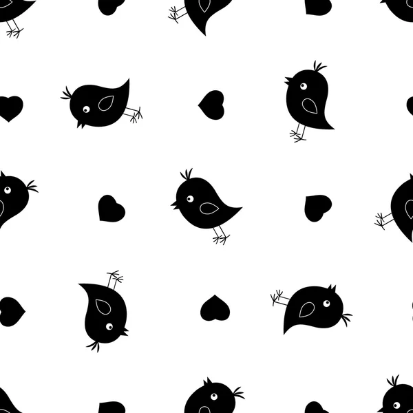 Seamless cute birds colorful cartoon pattern.