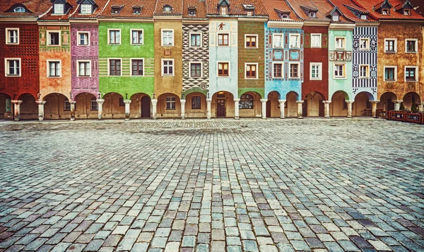 Colorful houses in Poznan Old Market Square.