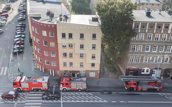 Firemen brigades called for checking chimney system of an apartment.