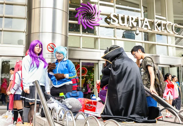 Fans in costumes waiting for opening the 2014 Comic Fiesta in Kuala Lumpur.