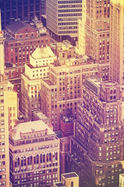 Vintage old film stylized aerial picture of New York City.