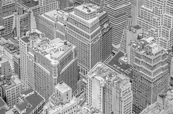 Black and white picture of highrise buildings, Manhattan, NYC.