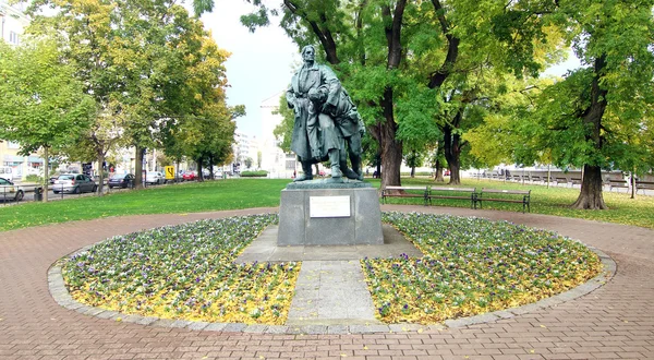 Bratislava, Slovakia- October 21, 2015: Bronze sculpture of a Bu