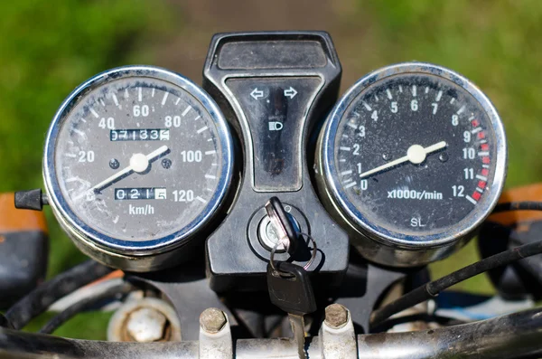 The dashboard motorcycle close-up