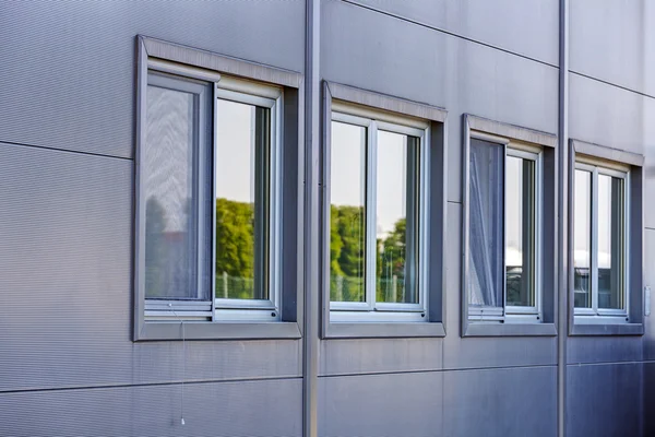 Aluminum facade on industrial building