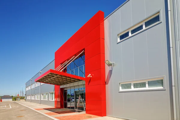 Aluminum facade on industrial building