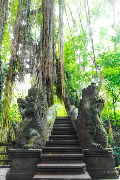 Stutue in Sacred Monkey Forest, Ubud, Bali, Indonesia