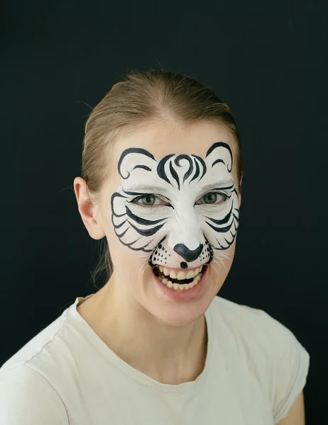 White tiger face painting