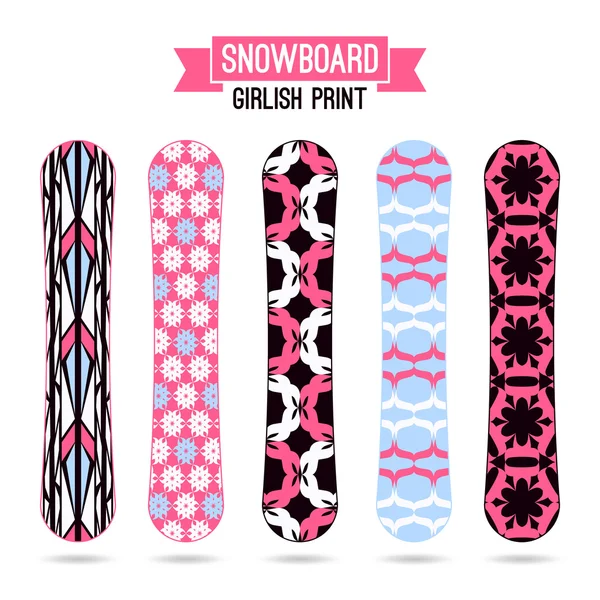 Girlish prints for snowboards