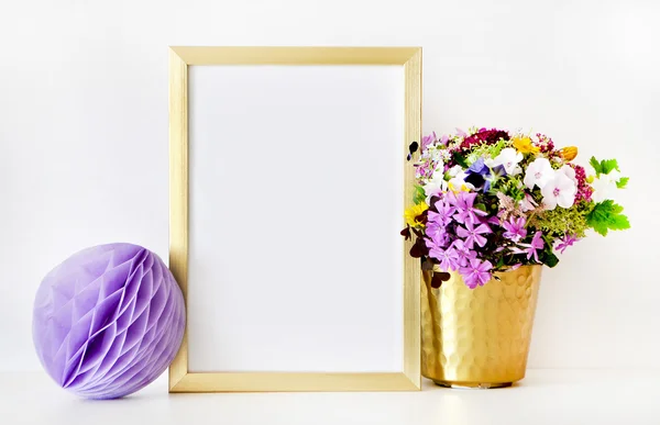 picture frame and flowers