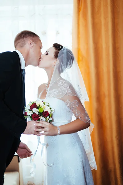 Wedding couple. first meeting of bride and groom