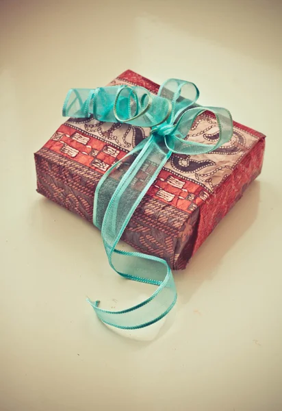 Christmas gift box  with decorative tapes