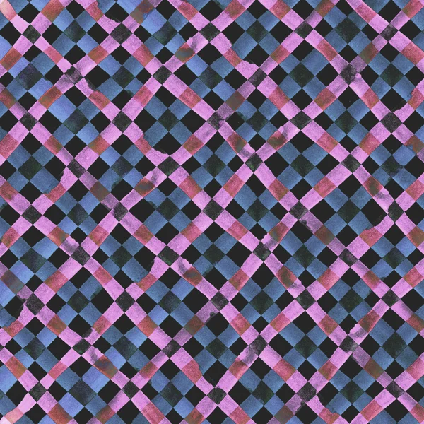 Watercolor checkered pattern