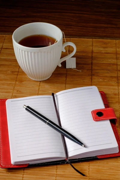 Notebook and tea