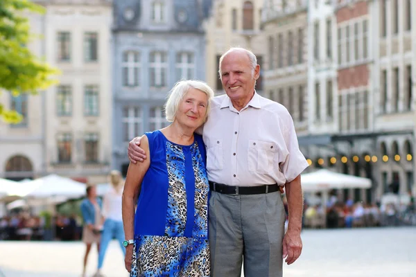 Senior couple traveling in Europe
