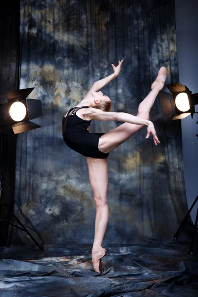 Modern Ballerina dancing in the studio