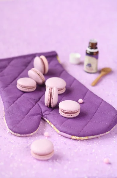 Violet Macarons with Blueberry Cream Filling