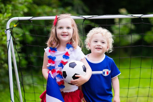 Happy kids, French football supporters