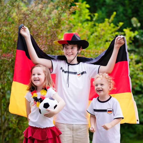 Happy kids, German football supporters