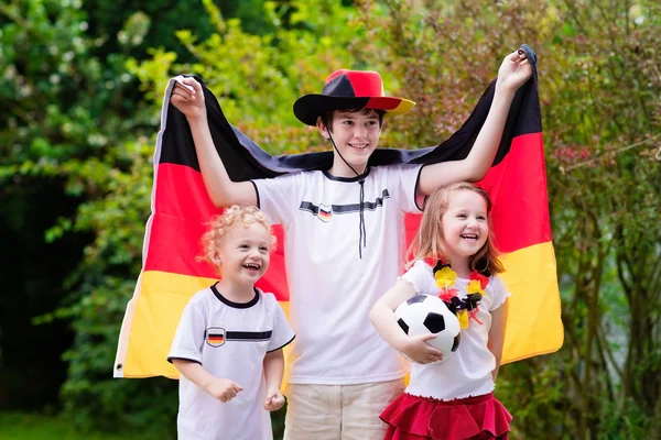 Happy kids, German football supporters