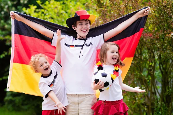 Happy kids, German football supporters