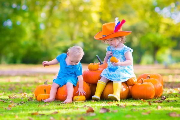 Children at pumpkin patch