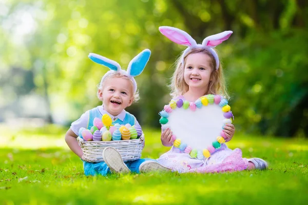 Kids on Easter egg hunt