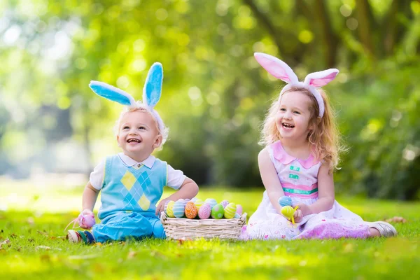 Kids on Easter egg hunt