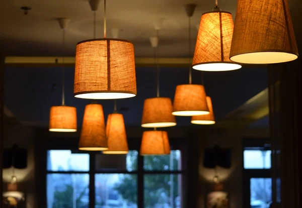 Lamps ιn a coffee shop