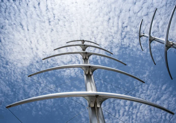 Masts under Clouscape