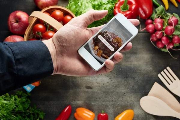 Food recipes on smart phone