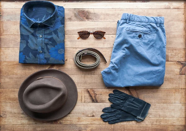 Set of various clothes and accessories for men