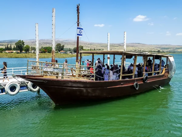 Wooden boat, Sea of Galilee in Israel