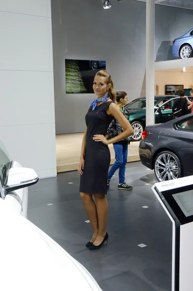 Moscow International Automobile Salon Women from BMW Team Cabriolet White Color Premium Speed