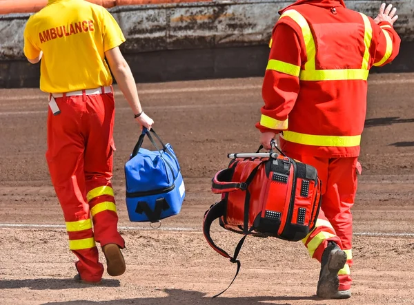 Ambulance stuff on the sport track