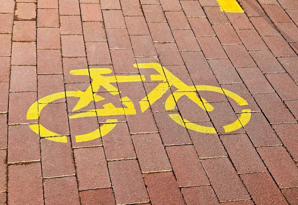 Bicycle road sign on the street