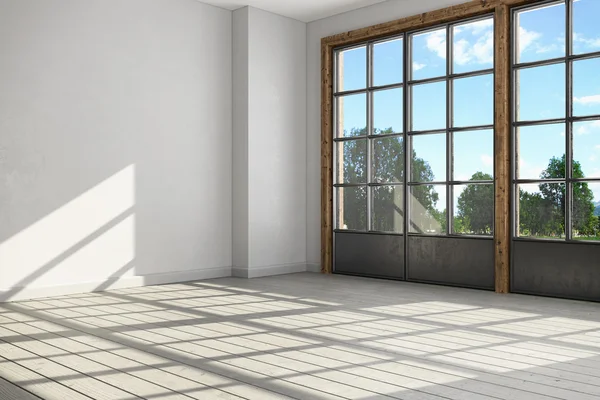 3d render of scandinavian flat - empty room