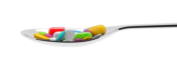 3d rendering - colorful tablets, pills, capsules - medicament -