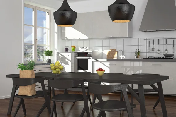 Openkeuken en woonkamer — stockfoto © photographee.eu #126393698