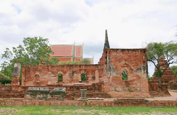 The ancient palace walls and stupa at Wat Phra Si Sanphet, archaeological sites and artifacts.